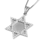 14K Gold Star of David Pendant with Diamonds (Available in White or Yellow Gold) - 2