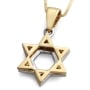 14K Gold Blue Enamel Star of David Diamond Pendant Necklace - Choice of Color - 10