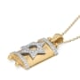 14K Gold Star of David Diamond Torah Necklace - 5