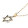 Anbinder Jewelry 14K Gold Blue and White Diamond Studded Star of David Pendant for Women - 5