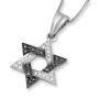 Interlocked Star of David 14K Gold and Diamonds Necklace  - 2