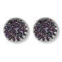Moriah Jewelry Iridescent Purple Druzy Quartz Sterling Silver Stud Earrings - 1