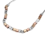 Moriah Jewelry Square Beaded 925 Sterling Silver and Gold Filled Necklace  - 1