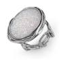 Moriah Jewelry Opal Druzy Quartz Wrapped Sterling Silver Ring  - 1