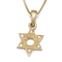 Interlocked Star of David 14K Gold White Diamond Necklace - 4