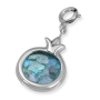 Israel Museum 925 Sterling Silver Pomegranate and Roman Glass Clip-on Charm - 1