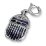 Israel Museum Silver Egyptian Blue Scarab Clip-on Charm - 1