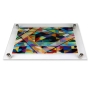 Jordana Klein Multicolored Star of David Large Glass Challah Tray - 1