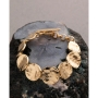 24K Gold Plated Textured Circles Bracelet - 3
