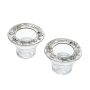 Danon Round Candleholders with Floral Motif and Beads - 1