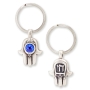 Danon Hamsa Keychain Key Ring with Chai and Swarovski Crystal - 1