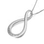 Priestly Blessing Sterling Silver Large Infinity Necklace - English/Hebrew (Numbers 6:24) - 3