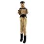 Jewish Man Accordion Golden Figurine with Cloth Legs - 1