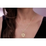 Exquisite 14K Yellow Gold and Cubic Zirconia Interlocking Star of David Pendant Necklace - 5