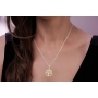 14K Yellow Gold and Cubic Zirconia Round Tree of Life Pendant Necklace - 4