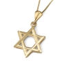 14K Gold Smooth Cut-Out Star of David Pendant for Teens - 2