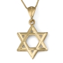 14K Gold Smooth Cut-Out Star of David Pendant for Teens - 1