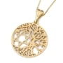 14K Gold Tree of Life  Star of David Pendant Necklace - 3