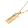 Luxury 14K Gold Mezuzah Case Shin Pendant Necklace - 3