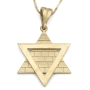 14K Gold Western Wall and Star of David Pendant Necklace - 1