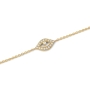 Luxury 14K Gold and Diamonds Evil Eye Bracelet - 3
