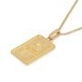 14K Gold Rectangular Hamsa Pendant with Traveler's Prayer - 4