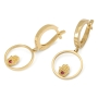 14K Gold Hamsa Hoop Earrings with Rubies - 2