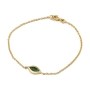 14K Gold Elegant Evil Eye Bracelet with Eilat Stone - Color Option - 1
