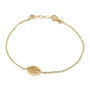 14K Gold Evil Eye Bracelet with Shema Yisrael - Color Option - 1