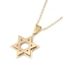 14K Gold Three-Dimensional Interlocking Star of David Pendant Necklace - Unisex - 4