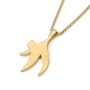14K Gold Curvy Chai Pendant with Rough Finish - Color Option - 3
