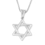 14K Gold Small Woven Star of David Pendant - Color Option - 2