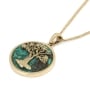 14K Gold and Eilat Stone Tree of Life Pendant Necklace - 3