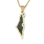 14K Gold Unisex Map of Israel Pendant with Eilat Stone - 1