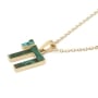 14K Gold Chai Pendant Necklace with Green Eilat Stone - 5