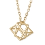 14K Gold Unisex Merkaba Star of David Pendant Necklace - 4