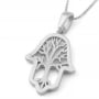 14K Gold Hamsa Pendant Necklace With Tree of Life Design - 3