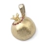 Three-Dimensional Ruby Stone-Accented 14K Yellow Gold Pomegranate Pendant Necklace - 3