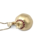 Three-Dimensional Ruby Stone-Accented 14K Yellow Gold Pomegranate Pendant Necklace - 6