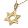 Luxurious 14K Gold Star of David Pendant Necklace With Ancient Mosaic Design - 2