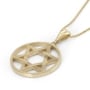 Chic Interlocking Star of David 14K Gold Pendant Necklace - 6