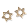 Gold Plated Silver Star of David Stud Earrings - 1