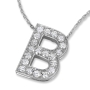 18K Gold Diamond-Studded Customizable Initial Necklace (Hebrew/English) - 1
