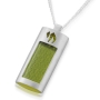 Sterling Silver & Yellow Acrylic Chai Microfilm Necklace - 2