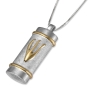 Sterling Silver Two-Tone Brushed-Finish Mezuzah Necklace - 2