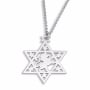 Star of David Necklace with Lion of Judah - Silver or Gold Plated - 2