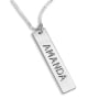 Sterling Silver or Gold Plated Vertical Bar Name Necklace - 3