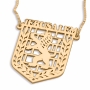 Double Thickness Gold-Plated Jerusalem Necklace (English) - 1
