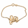 Double Thickness Gold-Plated Personalised Love Script Bracelet - 1