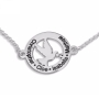 Double Thickness Silver Personalized Dove Bracelet for Mom - 1